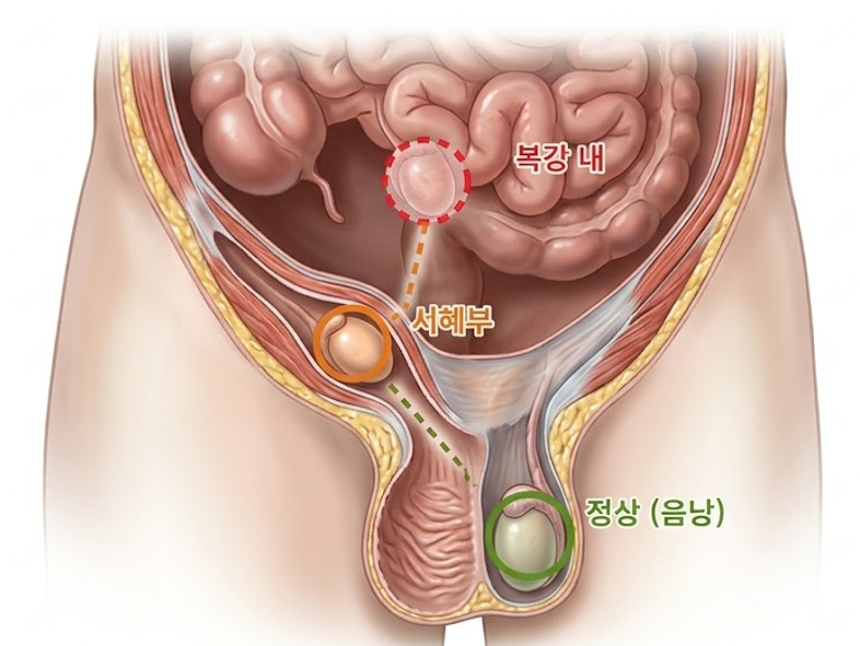 잠복고환 고환 위치 설명